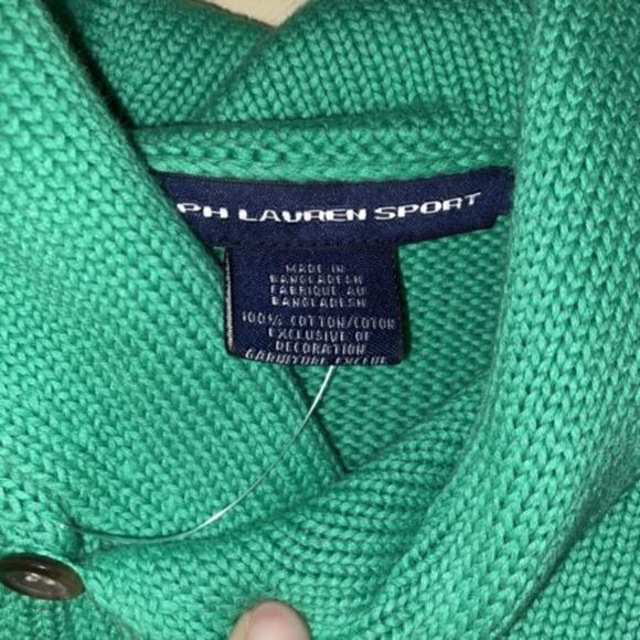 Polo Ralph Lauren Sport Women's M Spring Green Cotton Knit Cowl Pullover Sweater - Picture 5 of 8